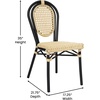 image:imageFlash Furniture Cannes IndoorOutdoor Commercial Thonet French Bistro Stack Chair  Natural PE Cane Rattan Back and Seat  White Metal FrameNaturalBlack Frame