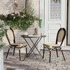 image:imageFlash Furniture Cannes IndoorOutdoor Commercial Thonet French Bistro Stack Chair  Natural PE Cane Rattan Back and Seat  White Metal FrameNaturalBlack Frame