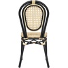 image:imageFlash Furniture Cannes IndoorOutdoor Commercial Thonet French Bistro Stack Chair  Natural PE Cane Rattan Back and Seat  White Metal FrameNaturalBlack Frame