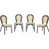 image:imageFlash Furniture Cannes IndoorOutdoor Commercial Thonet French Bistro Stack Chair  Natural PE Cane Rattan Back and Seat  White Metal FrameNaturalBlack Frame