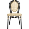 image:imageFlash Furniture Cannes IndoorOutdoor Commercial Thonet French Bistro Stack Chair  Natural PE Cane Rattan Back and Seat  White Metal FrameNaturalBlack Frame
