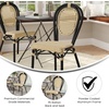 image:imageFlash Furniture Cannes IndoorOutdoor Commercial Thonet French Bistro Stack Chair  Natural PE Cane Rattan Back and Seat  White Metal FrameNaturalBlack Frame