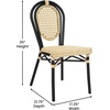 image:imageFlash Furniture Cannes IndoorOutdoor Commercial Thonet French Bistro Stack Chair  Natural PE Cane Rattan Back and Seat  White Metal FrameNaturalBlack Frame