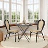 image:imageFlash Furniture Cannes IndoorOutdoor Commercial Thonet French Bistro Stack Chair  Natural PE Cane Rattan Back and Seat  White Metal FrameNaturalBlack Frame