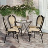 image:imageFlash Furniture Cannes IndoorOutdoor Commercial Thonet French Bistro Stack Chair  Natural PE Cane Rattan Back and Seat  White Metal FrameNaturalBlack Frame