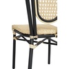 image:imageFlash Furniture Cannes IndoorOutdoor Commercial Thonet French Bistro Stack Chair  Natural PE Cane Rattan Back and Seat  White Metal FrameNaturalBlack Frame