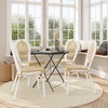 image:imageFlash Furniture Cannes IndoorOutdoor Commercial Thonet French Bistro Stack Chair  Natural PE Cane Rattan Back and Seat  White Metal FrameNaturalWhite Frame