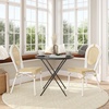 image:imageFlash Furniture Cannes IndoorOutdoor Commercial Thonet French Bistro Stack Chair  Natural PE Cane Rattan Back and Seat  White Metal FrameNaturalWhite Frame
