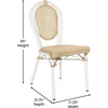 image:imageFlash Furniture Cannes IndoorOutdoor Commercial Thonet French Bistro Stack Chair  Natural PE Cane Rattan Back and Seat  White Metal FrameNaturalWhite Frame