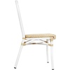 image:imageFlash Furniture Cannes IndoorOutdoor Commercial Thonet French Bistro Stack Chair  Natural PE Cane Rattan Back and Seat  White Metal FrameNaturalWhite Frame