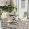image:imageFlash Furniture Cannes IndoorOutdoor Commercial Thonet French Bistro Stack Chair  Natural PE Cane Rattan Back and Seat  White Metal FrameNaturalWhite Frame