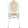 image:imageFlash Furniture Cannes IndoorOutdoor Commercial Thonet French Bistro Stack Chair  Natural PE Cane Rattan Back and Seat  White Metal FrameNaturalWhite Frame