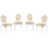image:imageFlash Furniture Cannes IndoorOutdoor Commercial Thonet French Bistro Stack Chair  Natural PE Cane Rattan Back and Seat  White Metal FrameNaturalWhite Frame