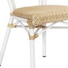 image:imageFlash Furniture Cannes IndoorOutdoor Commercial Thonet French Bistro Stack Chair  Natural PE Cane Rattan Back and Seat  White Metal FrameNaturalWhite Frame