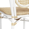 image:imageFlash Furniture Cannes IndoorOutdoor Commercial Thonet French Bistro Stack Chair  Natural PE Cane Rattan Back and Seat  White Metal FrameNaturalWhite Frame
