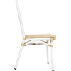 image:imageFlash Furniture Cannes IndoorOutdoor Commercial Thonet French Bistro Stack Chair  Natural PE Cane Rattan Back and Seat  White Metal FrameNaturalWhite Frame