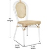 image:imageFlash Furniture Cannes IndoorOutdoor Commercial Thonet French Bistro Stack Chair  Natural PE Cane Rattan Back and Seat  White Metal FrameNaturalWhite Frame