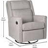 image:imageFlash Furniture Cash Swivel Glider Rocking Recliner Manual Recliner with 360 Degree Swivel for Living Room Bedroom or Nursery Fabric Upholstered Dark GrayLight Gray