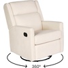 image:imageFlash Furniture Cash Swivel Glider Rocking Recliner Manual Recliner with 360 Degree Swivel for Living Room Bedroom or Nursery Fabric Upholstered Dark GrayCream