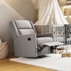 image:imageFlash Furniture Cash Swivel Glider Rocking Recliner Manual Recliner with 360 Degree Swivel for Living Room Bedroom or Nursery Fabric Upholstered Dark GrayLight Gray