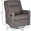 image:imageFlash Furniture Cash Swivel Glider Rocking Recliner Manual Recliner with 360 Degree Swivel for Living Room Bedroom or Nursery Fabric Upholstered Dark GrayDark Gray