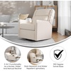 image:imageFlash Furniture Cash Swivel Glider Rocking Recliner Manual Recliner with 360 Degree Swivel for Living Room Bedroom or Nursery Fabric Upholstered Dark GrayCream