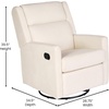 image:imageFlash Furniture Cash Swivel Glider Rocking Recliner Manual Recliner with 360 Degree Swivel for Living Room Bedroom or Nursery Fabric Upholstered Dark GrayCream