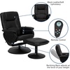 image:imageFlash Furniture Cason Massaging Adjustable Recliner with Deep Side Pockets and Ottoman with Wrapped Base in Black LeatherSoftBlack