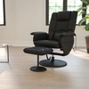 image:imageFlash Furniture Cason Massaging Adjustable Recliner with Deep Side Pockets and Ottoman with Wrapped Base in Black LeatherSoftBlack