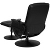 image:imageFlash Furniture Cason Massaging Adjustable Recliner with Deep Side Pockets and Ottoman with Wrapped Base in Black LeatherSoftBlack