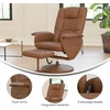 image:imageFlash Furniture Cason Massaging Adjustable Recliner with Deep Side Pockets and Ottoman with Wrapped Base in Black LeatherSoftBrown