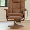 image:imageFlash Furniture Cason Massaging Adjustable Recliner with Deep Side Pockets and Ottoman with Wrapped Base in Black LeatherSoftBrown