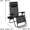 image:imageFlash Furniture Celestial Adjustable Folding Mesh Zero Gravity Reclining Lounge Chair with Pillow and Cup Holder Tray in Black Set of 2Black
