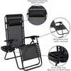 image:imageFlash Furniture Celestial Adjustable Folding Mesh Zero Gravity Reclining Lounge Chair with Pillow and Cup Holder Tray in Black Set of 2Black