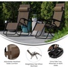 image:imageFlash Furniture Celestial Adjustable Folding Mesh Zero Gravity Reclining Lounge Chair with Pillow and Cup Holder Tray in Black Set of 2Brown