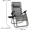 image:imageFlash Furniture Celestial Adjustable Folding Mesh Zero Gravity Reclining Lounge Chair with Pillow and Cup Holder Tray in Black Set of 2Grey