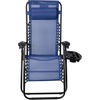 image:imageFlash Furniture Celestial Adjustable Folding Mesh Zero Gravity Reclining Lounge Chair with Pillow and Cup Holder Tray in Black Set of 2Navy