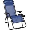 image:imageFlash Furniture Celestial Adjustable Folding Mesh Zero Gravity Reclining Lounge Chair with Pillow and Cup Holder Tray in Black Set of 2Navy