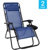 image:imageFlash Furniture Celestial Adjustable Folding Mesh Zero Gravity Reclining Lounge Chair with Pillow and Cup Holder Tray in Black Set of 2Navy