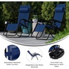 image:imageFlash Furniture Celestial Adjustable Folding Mesh Zero Gravity Reclining Lounge Chair with Pillow and Cup Holder Tray in Black Set of 2Navy