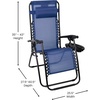 image:imageFlash Furniture Celestial Adjustable Folding Mesh Zero Gravity Reclining Lounge Chair with Pillow and Cup Holder Tray in Black Set of 2Navy