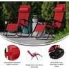image:imageFlash Furniture Celestial Adjustable Folding Mesh Zero Gravity Reclining Lounge Chair with Pillow and Cup Holder Tray in Black Set of 2Red