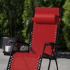 image:imageFlash Furniture Celestial Adjustable Folding Mesh Zero Gravity Reclining Lounge Chair with Pillow and Cup Holder Tray in Black Set of 2Red