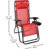image:imageFlash Furniture Celestial Adjustable Folding Mesh Zero Gravity Reclining Lounge Chair with Pillow and Cup Holder Tray in Black Set of 2Red