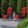image:imageFlash Furniture Celestial Adjustable Folding Mesh Zero Gravity Reclining Lounge Chair with Pillow and Cup Holder Tray in Black Set of 2Red