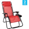 image:imageFlash Furniture Celestial Adjustable Folding Mesh Zero Gravity Reclining Lounge Chair with Pillow and Cup Holder Tray in Black Set of 2Red