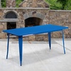 image:imageFlash Furniture Charis Commercial Grade 315 x 63 Rectangular Orange Metal IndoorOutdoor TableBlue