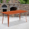 image:imageFlash Furniture Charis Commercial Grade 315 x 63 Rectangular Orange Metal IndoorOutdoor TableCopper