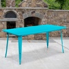 image:imageFlash Furniture Charis Commercial Grade 315 x 63 Rectangular Orange Metal IndoorOutdoor TableCrystal Tealblue