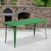 image:imageFlash Furniture Charis Commercial Grade 315 x 63 Rectangular Orange Metal IndoorOutdoor TableGreen
